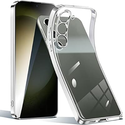 Galaxy S23 ケース 透明 クリア 5G SC-51D SCG19 ギャラクシーS23 スマホケース カバー TPU 薄型 軽量 耐衝撃 メッキ加工 ソフトケース 人気 保護カバー【2023最新型】(シルバー)