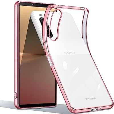 Xperia 10 V ケース クリア スマホケース SOG11 SO-52D エスクペリア10V 透明 カバー 耐衝撃 TPU 薄型 軽量 メッキ加工 ソフトケース 人気 保護カバー(ローズゴールド)