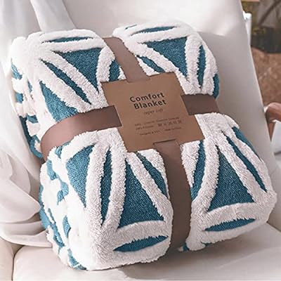 (スレダー) 毛布 掛け毛布 ダブル 発熱二枚合わせ パイル シープ調 ふわふわ 丸洗いOK 抗菌防臭 防ダニ加工 北欧風 プレゼント 秋冬 (180x210cm,ティール)