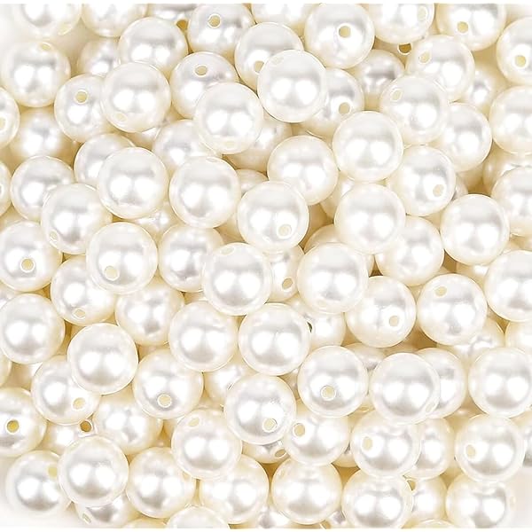 パールビーズ 170個手芸用 ラウンド 丸玉 パール 穴付き ホワイト ハンド パール パーツ 箱入り 手芸材..