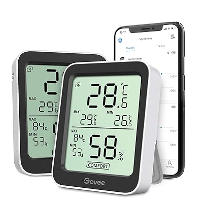 温湿度計 温度計 湿度計 Bluetooth デジタル スマホで温度湿度管理 温度 湿度 高精度 コンパクト 大画面 グラフ記録 アラーム 異常通知 最高最低温湿度 乾燥対策 加湿対策 温室 地下室 室内 置掛兼用(2個)