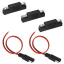 2個 SAE延長ケーブルコネクタSAE クイックコネクタ切断プラグ 18AWG 300mm + 3個 SAE極性逆リバースアダプタコネクタ ソーラーパネル充電用