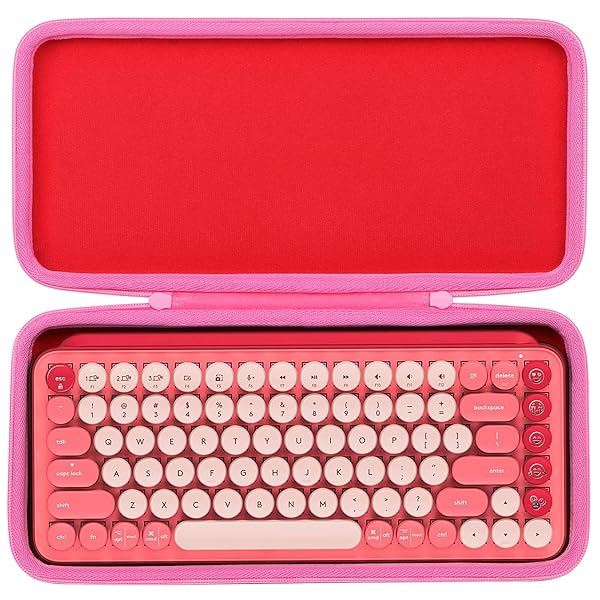 収納ケース 互換品 Logicool ロジクール POP KEYS K730 メカニカル ワイヤレス キーボード+ M370 マウス(ロジクール POP KEYS キーボード) (ピンク)