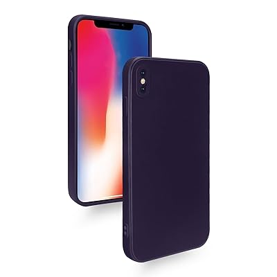 iPhone X iPhone XS ケース 耐衝撃 シリコン カバー 軽量 薄型 柔軟 アイフォンXS スマホケース マット質感 指紋防止 擦り傷防止 落下防止 滑り止め ストラップホール付き (パープル)