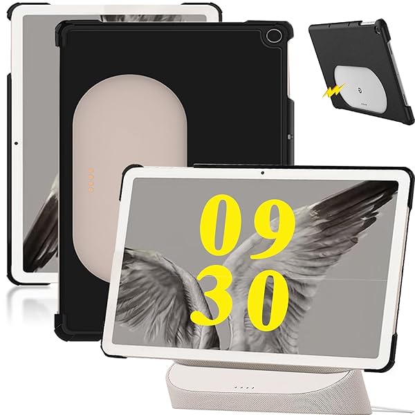 グーグル Pixel Tablet ケース PC+レザー シンプルカバー タブレットケース スリム 衝撃保護 軽量 指紋防止 ピクセル タブレット 10.95インチ 用ケース(ブラック)