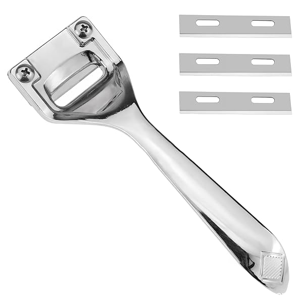 革削ぎ スーパースカイバー レザーカッター 革漉き 工具 3枚替刃付き 手動 溝切り へり落とし 革削ぎ 切削 DIY手芸 薄くする作業に最適 (ぎんいろ)