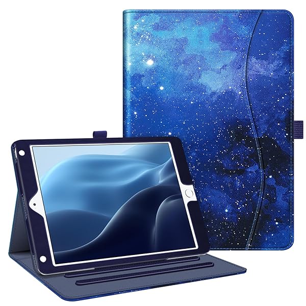 iPad 9.7 2018/2017 / Air 2 / 1 ケース PUレザー 2つ折スタンド マルチ視角 オートスリープ機能付き 9.7インチ 保護カバー(柄 x 星空)