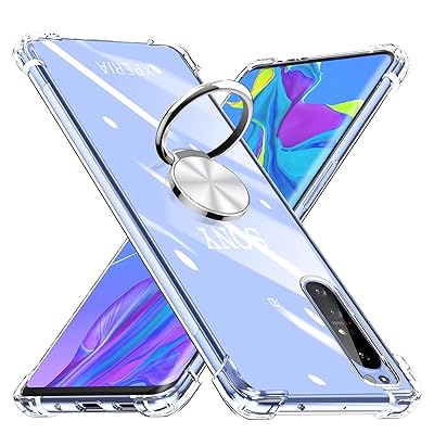 Xperia 1 II ケース リング付き 透明 耐衝撃 TPU クリア SO-51A SOG01 ケース 車載ホルダー対応 全面保護 ソニー エクスペリア 1 IIカバー レンズ保護 軽量 薄型 衝撃防止 カーマウントホルダー 黄変防止 スクラッチ