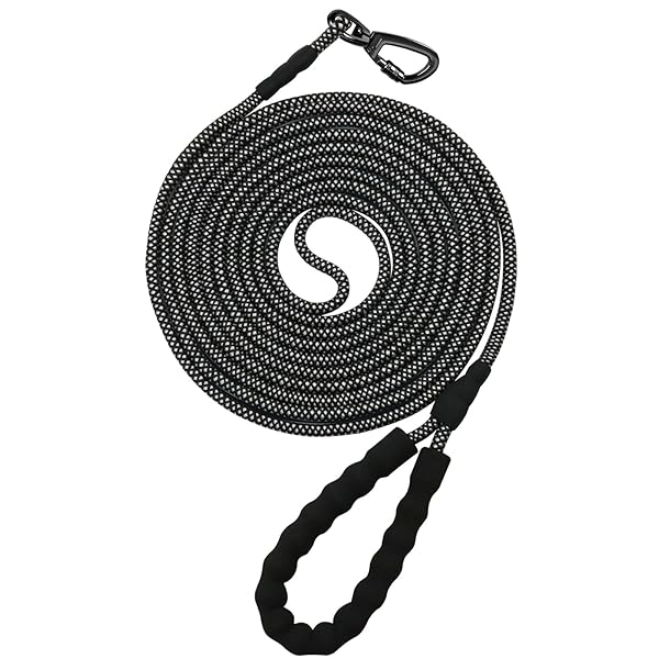 【改良型】犬 ロングリード 9m 犬 リード 丸ロープ 犬用散歩リード 絡まりにくい 軽量 犬のリード 長い ブラック 小型犬 中型犬 大型犬 トレーニング リード