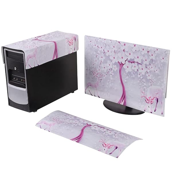 モニターカバー セット ディスプレイカバーPCカバー キーボードカバー 防塵 保護 ホコリ 傷 日光 防止 ..