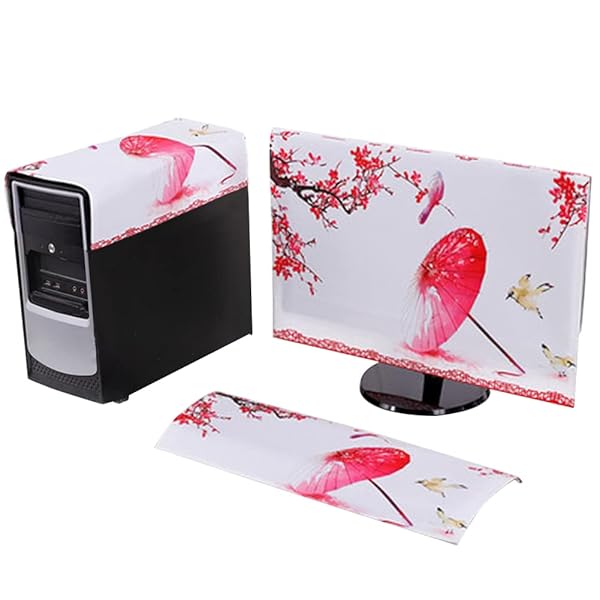 モニターカバー セット ディスプレイカバーPCカバー キーボードカバー 防塵 保護 ホコリ 傷 日光 防止 ..