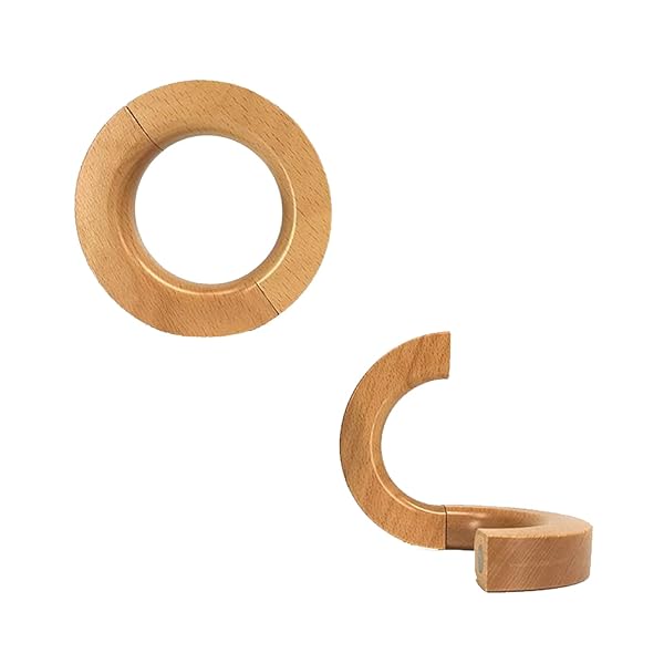 カーテン タッセル マグネット 木製 リング型 アクセサリー 2個セット カーテン留め飾り 房掛け カーテ..