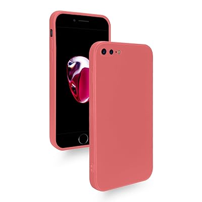 iPhone 8Plus iPhone 7Plus ケース 耐衝撃 シリコン カバー 軽量 薄型 柔軟 アイフォン8Plus スマホケース マット質感 指紋防止 擦り傷防止 落下防止 滑り止め ストラップホール付き (レッド)