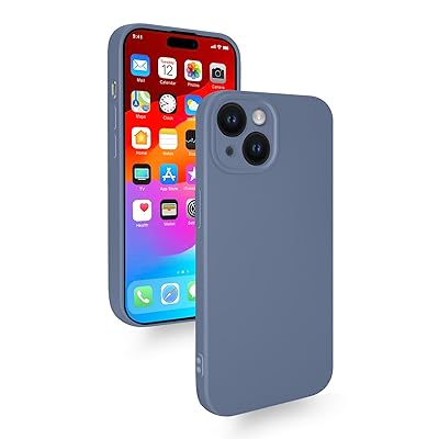 iPhone 15 Plus ケース 耐衝撃 シリコン カバー 軽量 薄型 柔軟 アイフォン15Plus スマホケース マット質感 指紋防止 擦り傷防止 落下防止 滑り止め ストラップホール付き (グレー)
