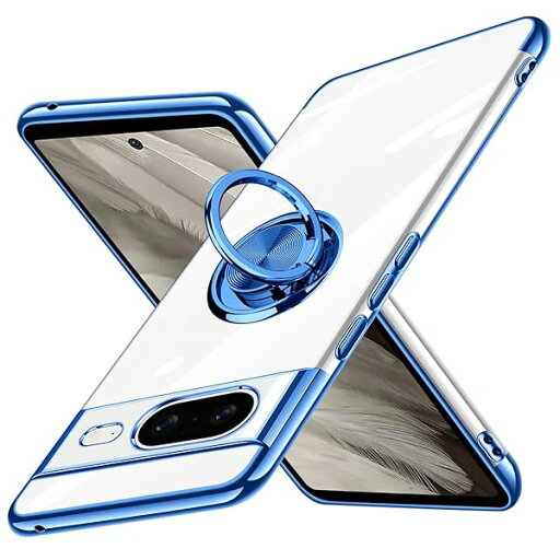 Google Pixel 8 用 ケース リング付き クリア Pixel8 用 カバー 耐衝撃 全面保護 軽量 薄型 ピクセル 8 用 スマホケース スタンド機能 車載ホルダー対応 擦り傷防止 滑り止め 落下防止 ストラップホール付き TPU(ブルー Google Pixel 8 用 ケース リング付き クリア Pixel8 用 カバー 耐衝撃 全面保護 軽量 薄型 ピクセル 8 用 スマホケース スタンド機能 車載ホルダー対応 擦り傷防止 滑り止め 落下防止 ストラップホール付き TPU(ブルー