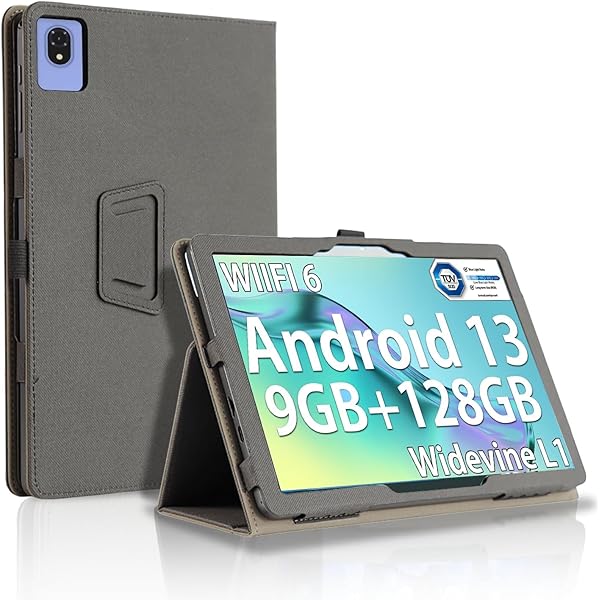 For Doogee U10 ケース 保護ケース 角度調整 スタンド機能 PU レザー 擦り傷防止 磁気吸着 全面保護型 保護ケース Doogee U10 用スマートカバー (ブラック)