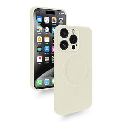 iPhone 15 Pro Max ケース MagSafe対応 耐衝撃 シリコン アイフォン15プロマックス カバー 薄型 軽量 グネット搭載 マット感 指紋防止 いphone15ProMax スマホケース 磁気吸引 ストラップホール付き （ホワイト