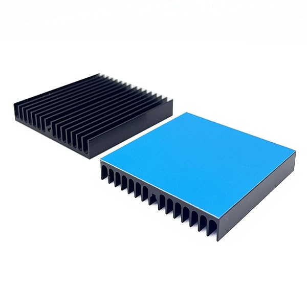 2個小型 60 X 60 X 10mmヒートシンク 熱伝導性両面テープ付き 熱暴走対策冷却フィン アルミニウム製 放熱板 スマホ ファイア テレビ DIYキット ICチップ MOSFET 回路基板 ハイパワーLEDアンプに適用