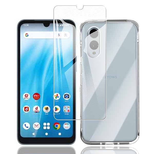 【1枚ガラスフィルム+1個TPU シリコン ケース】対応 Arrows We2 FCG02 F-52E 用の ガラスフィルム FCG02 F-52E 液晶保護フィルム 高透過率 気泡ゼロ 飛散防止 Arrows We2クリア シリコン 透明 TPU