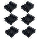 TO-220ヒートシンク 30x34x12mm、TO220アルミ製ヒートシンクダブルピン、MOSFETSCRパワー電圧レギュレーターIC三極管電子オーディオの冷却 用、黒アノダイズ、6個 (30mmx34mmx12mm)