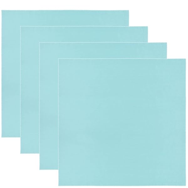 クリーニングクロス マイクロファイバー カメラレンズ/メガネ/液晶画面/楽器/スマホ対応 大判サイズ 40cmx40cm (4枚入り ミントグリーン)