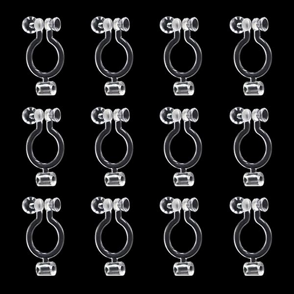 イヤリング コンバーター 横型タイプ ノンホールピアス 台座付き 25ペア50個 樹脂製 パーツ 金属アレルギー対応 半透明で目立ちづら