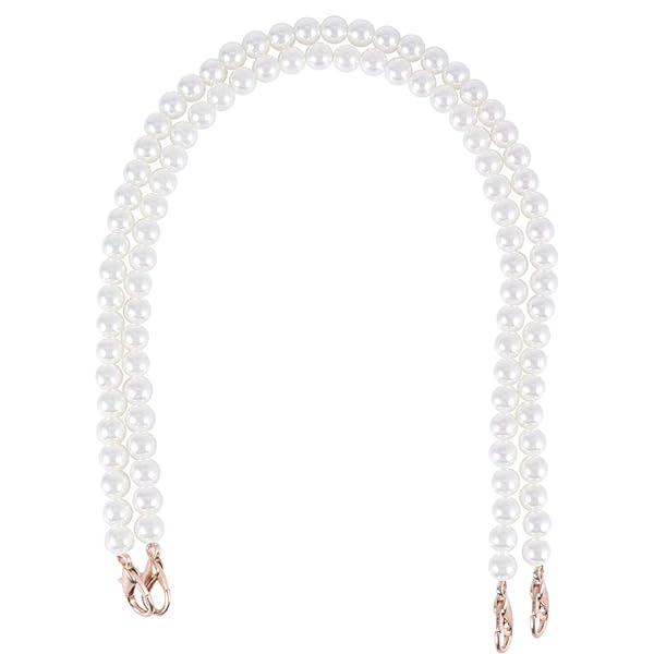 パールストラップ 交換用チェーンストラップパール 肩掛けチェーン チェーン 可愛い レディース 40cm 2セット (ゴールデンロブスタークラスプ)