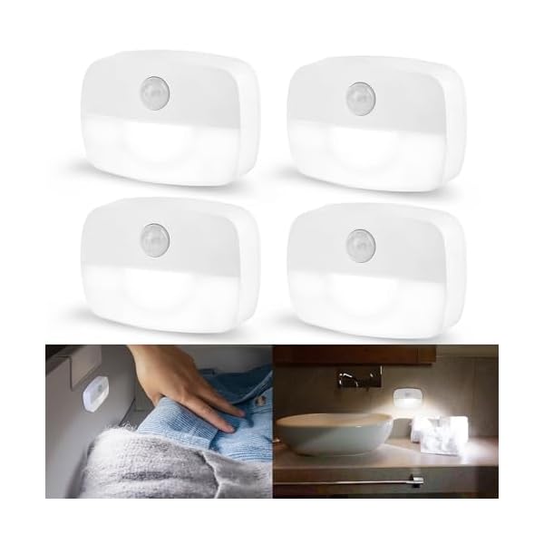 Ledセンサーライト 昼光色 電池式 足元灯 フットライト 室内 人感センサー 配線不要 ナイトライト 明暗..