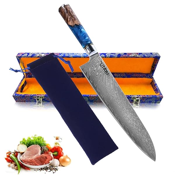 牛刀 肉切り包丁 ダマスカス V金10号 刃渡り240mm 万能包丁 よく切れる 料理 ステンレス 美しい高級67..