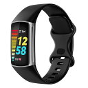 Fitbit Charge 6/5 交換バンド 替えベルト フィットビットチャージ6/5用インフィニティベルト TPE製 柔らかい スポーツバンド 装着簡単 Black