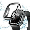 for Apple Watch ケース Apple Watch ケース 対応 IP68完全防水 バンド 水泳・スポーツ専用 防水ケース 3D直角エッジデザイン Apple Watch Series 9/8/7 41mm対応 光沢のブラック&シルバー