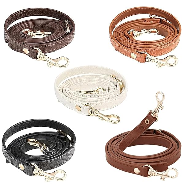 5個セット ショルダーストラップ PUレザー 調節可能 ショルダー バッグ カバン ショルダーベルト 斜め掛け 肩ひも バッグ修理 付け替え 交換用 持ち手ストラップ ショルダー紐 ラップ バッグ用 (5色A)