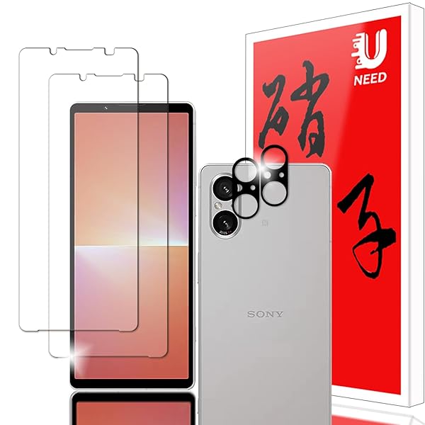 【2+2枚セット】 Xperia 5 V 用のガラスフィルム(2枚)+カメラフィルム(2枚)エクスペリア 5 V 用の フイルム 強化液晶保護フィルム ワンタッ...