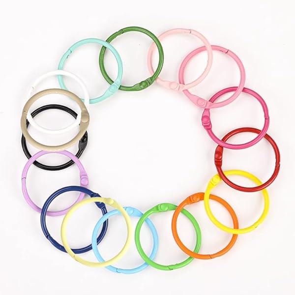 カードリング 直径30mm 約20個入 20色 スマートリング 多機能 キーホルダー 単語帳 バインダーリング ..