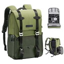 K&F Concept カメラバッグ おしゃれ カメラリュック カメラバックパック 2気室 20L 大容量 レインカバー付き 撮影バッグ 防水 一眼レフ/DSLRカメラ/レンズ/16インチPC/三脚収納可 出張/旅行/撮影用バッグ