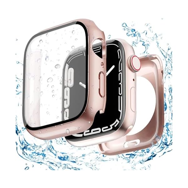 【2024強化版】 for Apple Watch ケース 45mm 41mm 防水ケース 360度全面防水 バンド 水泳・スポーツ専用 ガラスフィルム 一体型 apple watch 用 カバー 360フルボディ防水 アップルウォッチ ケース Ap