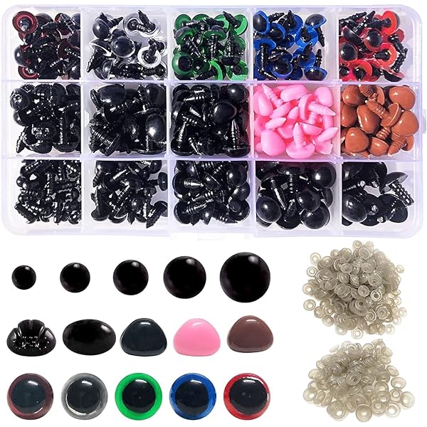 ぬいぐるみ 目 黒目 さし目パーツ 人形眼 アイ さしテディベア テディ目玉動物 鼻 DIY用動物 人形 おも..