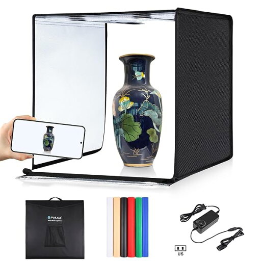 撮影ブース 60cm 写真用ライトボックス ポータブ 撮影ボックス ルフォトスタジオライトボックス 折りたたみ式フォトボックス、柔らかい照明布と12色の背景 (24''x24'') 撮影ブース 60cm 写真用ライトボックス ポータブ 撮影ボックス ルフォトスタジオライトボックス 折りたたみ式フォトボックス、柔らかい照明布と12色の背景 (24''x24'')