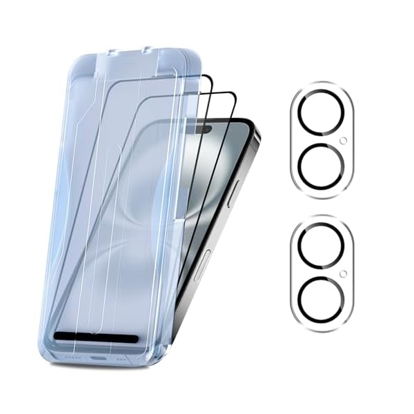 対応 iPhone 16 Plus ガラスフィルム カメラフィルム 6.7インチ ガイド枠付き 指紋防止 iphone16plus ..