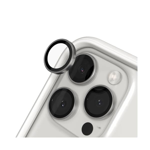 (ライノシールド) [iPhone 16 Pro / 16 Pro Max] 対応9H強化ガラス製カメラ保護フィルム｜耐衝撃性 耐傷性 高透過率 飛散防止 防霧 - ナチュラルチタニウム