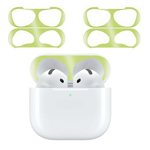 【2024強化版】 for AirPods 4 ダストガード エアーポッズ 4用 ガードカバー 故障防止 吸着 ほこり ゴミ 金属製 侵入防止 防塵 粉塵防止 グリーン 4枚(2セット) 【2024強化版】 for AirPods 4 ダストガード エアーポッズ 4用 ガードカバー 故障防止 吸着 ほこり ゴミ 金属製 侵入防止 防塵 粉塵防止 グリーン 4枚(2セット)