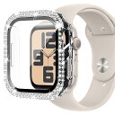 アップルウォッチ カバー40mm 41mm 42mm 44mm 45mm 46mm対応 アップルウォッチ 本体 ダブルダイヤモンド ガラスフィルム付 超薄型 PC+ガラス素材 高透過率apple watch カバーキズ防止 簡単に取り付け・取 全面保