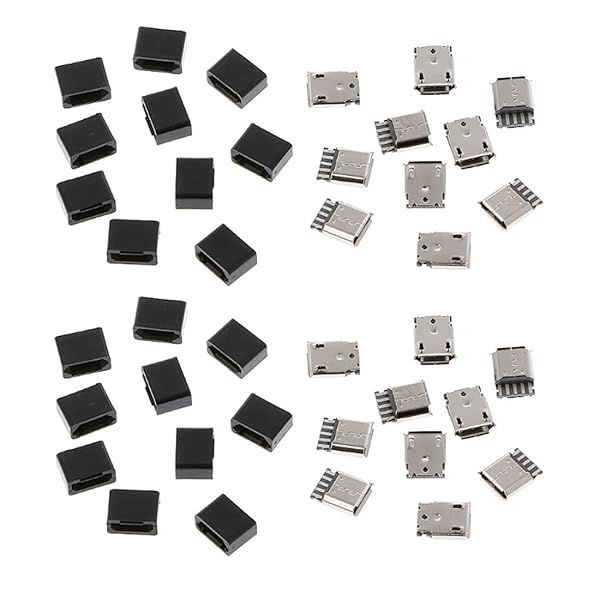 CY 50ピースタイプBマイクロUSBメス5ピンジャックポートソケットコネクタはんだタイプ修理部品by