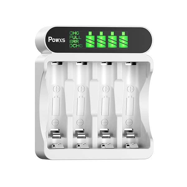 電池充電器 単3単4電池 4本同時充電 LCDディスプレイ ニッケル水素/ニカド 単三充電池/単四充電池に対..