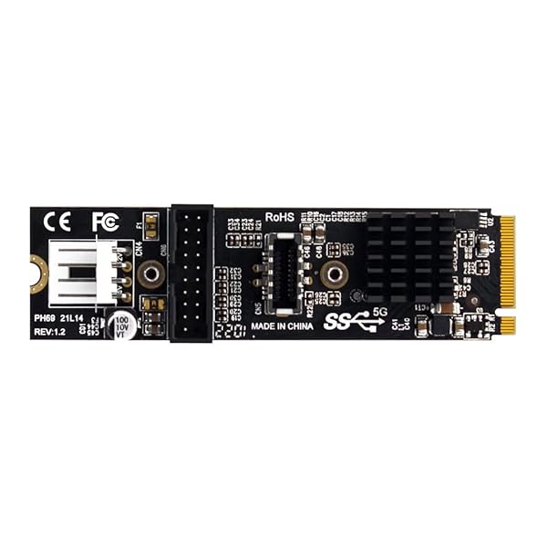 5Gbps Type-E USB3.1フロントパネルソケットおよびUSB2.0からNVMENGFF M-KeyExpressカードVL805マザーボード用アダプター