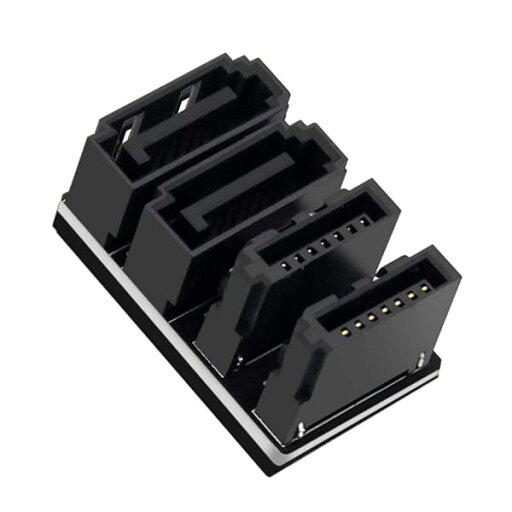 デュアルSATA 7ピンメスから7ピンオス 360度角度付きアダプター ロープロファイル デスクトップ SSD HDD メインボード マザーボード デュアルSATA 7ピンメスから7ピンオス 360度角度付きアダプター ロープロファイル デスクトップ SSD HDD メインボード マザーボード