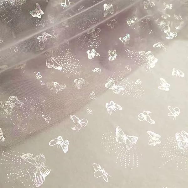 レース生地 バタフライ 花柄刺繍 蝶々 メッシュ生地 チュール生地 かわいい花柄 スカートドレ スレース..
