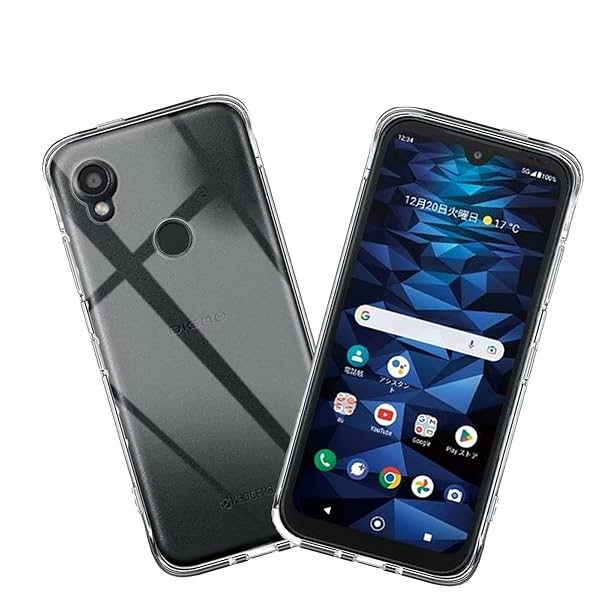 Digno SX3 用の スマホケース KYG02 用の カバー TPU 超薄型 全面保護 ケース ソフト ケース クリア シリコン 透明 クリア ケース 耐衝...