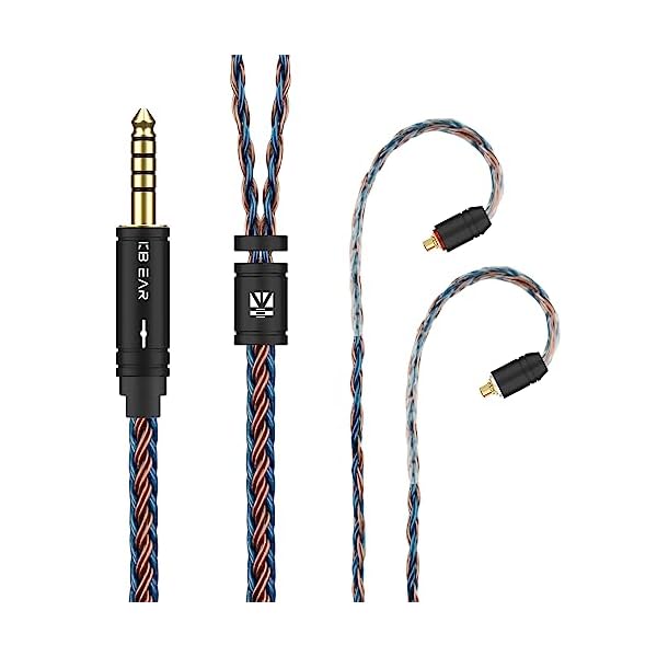 イヤモニ アップグレードケーブル mmcx 4.4mm KBEAR ST16 KBX4992 5N単結晶銅銀メッキ 16芯 ヘッドフォ..