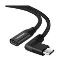 90度直角USB C 延長ケーブル 1M Type C 3.2 Gen2 オス-メス 20Gbps 4K ビデオ延長コード MacBook iPad Pro Nintendo Switch スチームデッキ対応